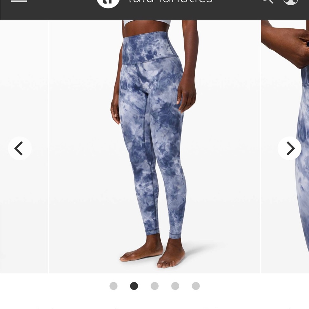 Lululemon Align Leggings Diamond Tye Die Blue and White